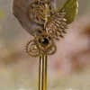 Full length view of the Gold Wing Steampunk Feather Nikkah Pen