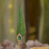 Antique Gold Green Quill Nikkah Pen with Emerald Gemstone
