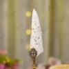 Gold splatter white feather steampunk Nikkah dip pen with gold handle