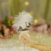 Handmade white feather Nikkah pen with a cream satin rose and pearl spine