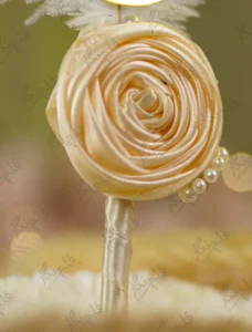 Close up of the cream pearl line running along the feather spine