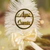 Personalized Nikkah signing pen displaying custom names Ayaz Sumia in gold circle