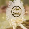 Cream satin ribbon wrapped handle of the signature Nikkah pen