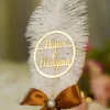 Customized version of the pen showing gold mirror acrylic couple nameplate with Hassan & Maryam