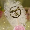 Elegant pink themed Nikkah pen lying on a soft decorative fabric backdrop