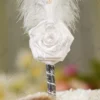 Double White Feather Silver Nikkah Pen 2