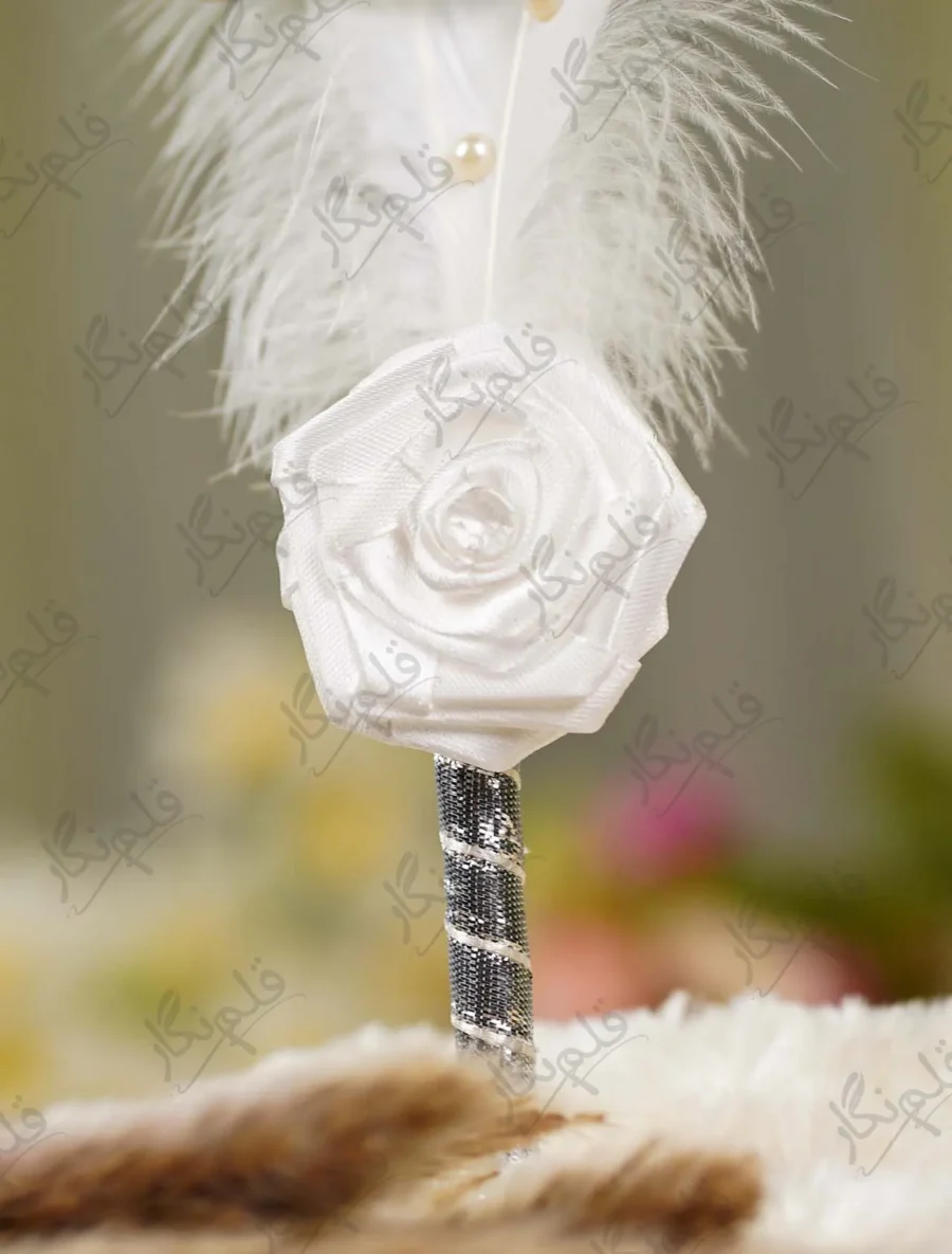 Double White Feather Silver Nikkah Pen 2