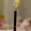 Polished black Nikkah pen customized with a silver mirror acrylic nameplate