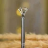 Silver metal Nikkah pen topped with a large clear crystal diamond gem