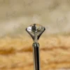 Detailed shot of the crystal diamond gem in a prong setting