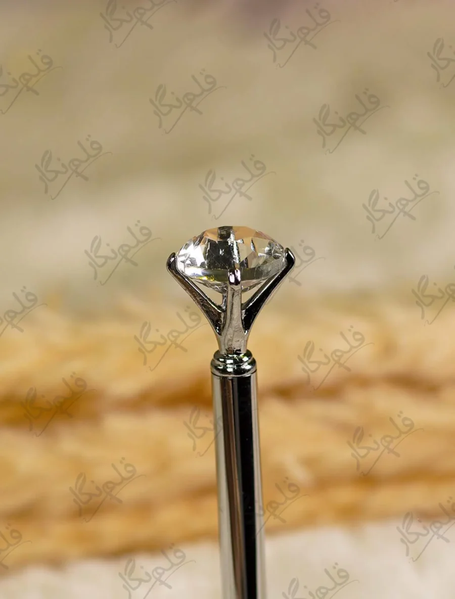 Detailed shot of the crystal diamond gem in a prong setting