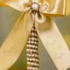 Close up of the clean white ostrich feather quill tip details