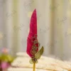 Red feather Nikkah pen with gold splatters and interlocking gold steampunk gears