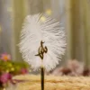Front view of the complete Gold Pen White Feather Nikkah Pen