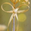 Detailed shot of the dried gypsophila flower stems at the top of the pen