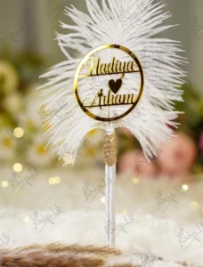 Gold Qabool Hai White Satin Wedding Pen 7