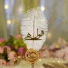 Gold Rose Rhinestone Spine Nikkah Pen (2)