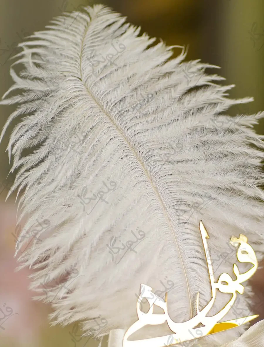 Gold pearl mesh Nikkah pen with its textured handle details