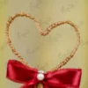 Close up of the jute heart wire frame construction