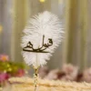 Handmade gold Nikkah pen with a pearl encrusted handle and diamond crystal top