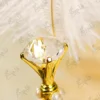 Detailed shot showing the vertical rows of white pearls on the gold handle