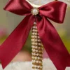 Customized version featuring a gold mirror acrylic couple name circle on the white feather