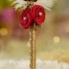 Customized version showing circular gold acrylic couple name circle on the feather