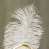 Customized version showing circular gold acrylic couple nameplate on the feather