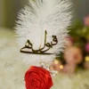 Red Satin Rose White Feather Nikkah Pen 4