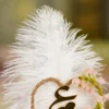 Front view of the complete Rustic Jute Heart Pink Flower Nikkah Pen