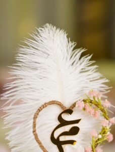 Detailed close up of the handle wrapped in natural brown jute twine