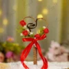 Handmade rustic Nikkah pen with a jute heart and red rose wreath