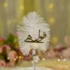Handmade white feather Nikkah pen with silver ribbon handle and pearl spine details
