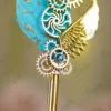 Customized version showing gold acrylic Urdu calligraphy on the feather