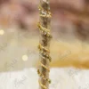 Full length view of the Striped Gold Silver White Feather Nikkah Pen