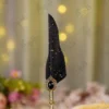 Black feather steampunk Nikkah dip pen with black gem and gold stem