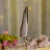 Grey feather steampunk Nikkah dip pen with gold splatters and ornate handle