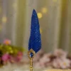 Imported gold metal Nikkah pen with a gold-splattered royal blue feather