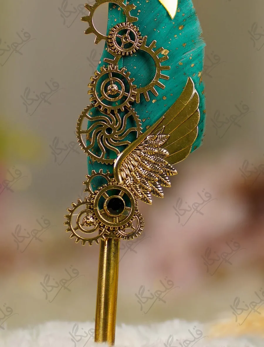 Ornate gold metal handle showing detailed scrollwork