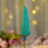 Teal feather steampunk Nikkah dip pen with blue gem and gold stem