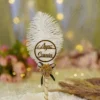 Front view of the complete Black Bow White Feather Nikkah Pen