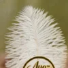 Alternate close up of the white feather and custom name circle details