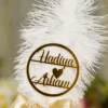 Detailed close up of the gold metallic lace wrap on the handle