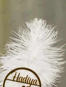 White Feather Pen with Gold Bow