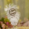 Front view of the complete White Flower White Feather Nikkah Pen
