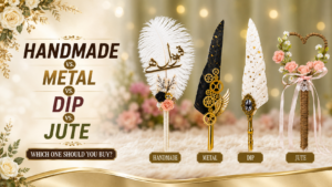 Handmade vs. Metal vs. Dip vs. Jute Nikkah Pens